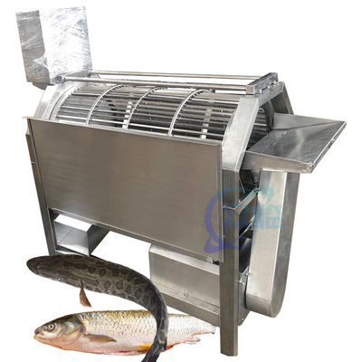 रोटरी ड्रम फिश स्केलिंग मशीन 2200W रेस्तरां के लिए 500-600kg/H