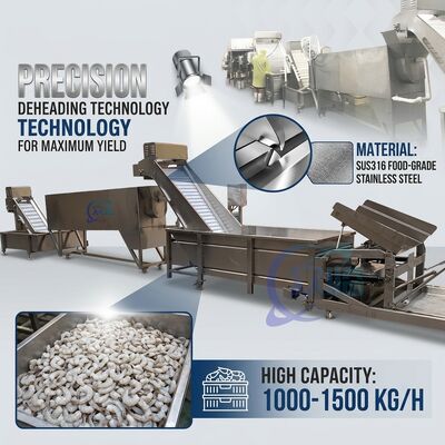 अच्छी कीमत Compact Shrimp Head Separation Machine SUS304 1500-2000KG 0.8KW 440V For Commercial Kitchen ऑनलाइन