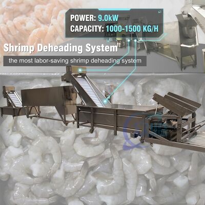 अच्छी कीमत Hygienic Automatic Shrimp Deheading System SUS316L 2500-3000KG 7.5KW 415V For Seafood Factory ऑनलाइन