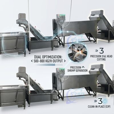 अच्छी कीमत Portable Shrimp Head Screening Machine Anti Corrosive SUS316 2000-2500KG 11.7KW 380V ऑनलाइन