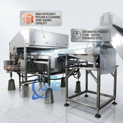 अच्छी कीमत Low Noise Prawn Head Removal Machine Hygienic SUS304 2500-3000KG 2.2KW 50Hz For Fish Processing Plant ऑनलाइन