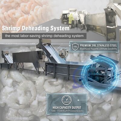 अच्छी कीमत Easy Clean Prawn Processing Machine Precision SUS316 800-1000KG 5.5KW 60Hz For Seafood Export Company ऑनलाइन