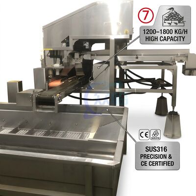 अच्छी कीमत Long Life Automatic Shrimp Deheading System SUS316L 2000-2500KG 3.0KW 415V For Catering Factory ऑनलाइन