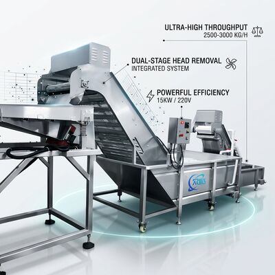 अच्छी कीमत सटीक झींगा सिर स्क्रीनिंग मशीन संक्षारण प्रतिरोधी SUS316 800-1000KG 2.2KW 380V ऑनलाइन