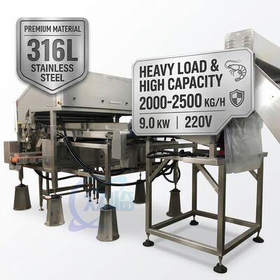 अच्छी कीमत Commercial Shrimp Deheading Machine SUS304 800-1000KG 11.7KW 380V For Seafood Factory ऑनलाइन